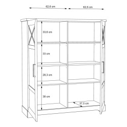 Witryna 130cm Rockhampton RHPV521-D43 Pinia Biała Meble Forte