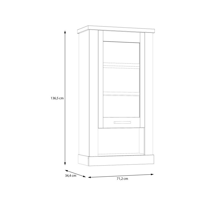 Duro DURH111 – wisząca witryna 70 cm dąb riviera/dąb cabezone