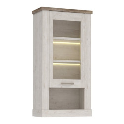 Duro DURH111 – wisząca witryna 70 cm pinia biała/dąb antyczny