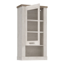 Duro DURH111 – wisząca witryna 70 cm pinia biała/dąb antyczny