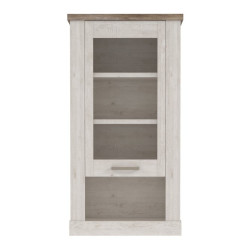 Duro DURH111 – wisząca witryna 70 cm pinia biała/dąb antyczny