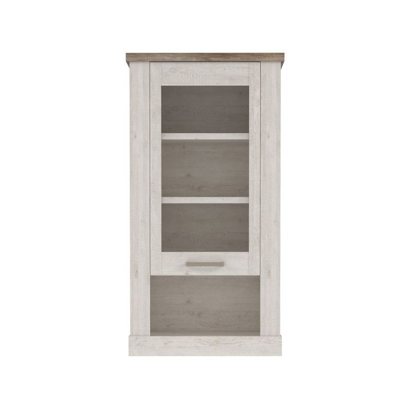 Duro DURH111 – wisząca witryna 70 cm pinia biała/dąb antyczny