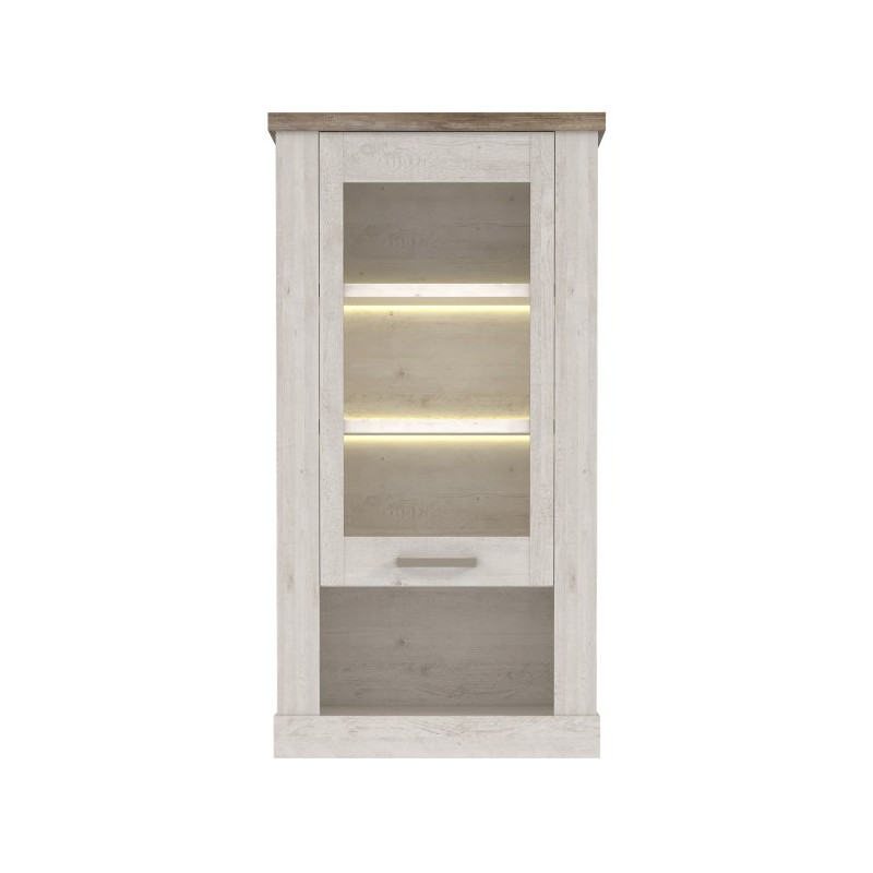 Duro DURH111 – wisząca witryna 70 cm pinia biała/dąb antyczny