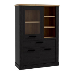 Witryna 110 cm Duro z praktyczną szufladą | dąb riviera/dąb cabezone