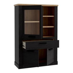 Witryna 110 cm Duro z praktyczną szufladą | dąb riviera/dąb cabezone