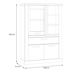 Witryna 110 cm Duro z praktyczną szufladą | dąb riviera/dąb cabezone