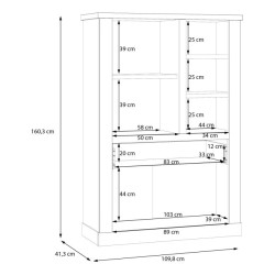 Witryna 110 cm Duro z praktyczną szufladą | dąb riviera/dąb cabezone