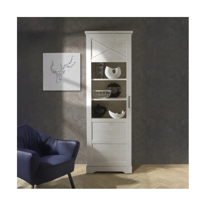 Wąska witryna ROCKHAMPTON Pinia Biała – styl i funkcjonalność