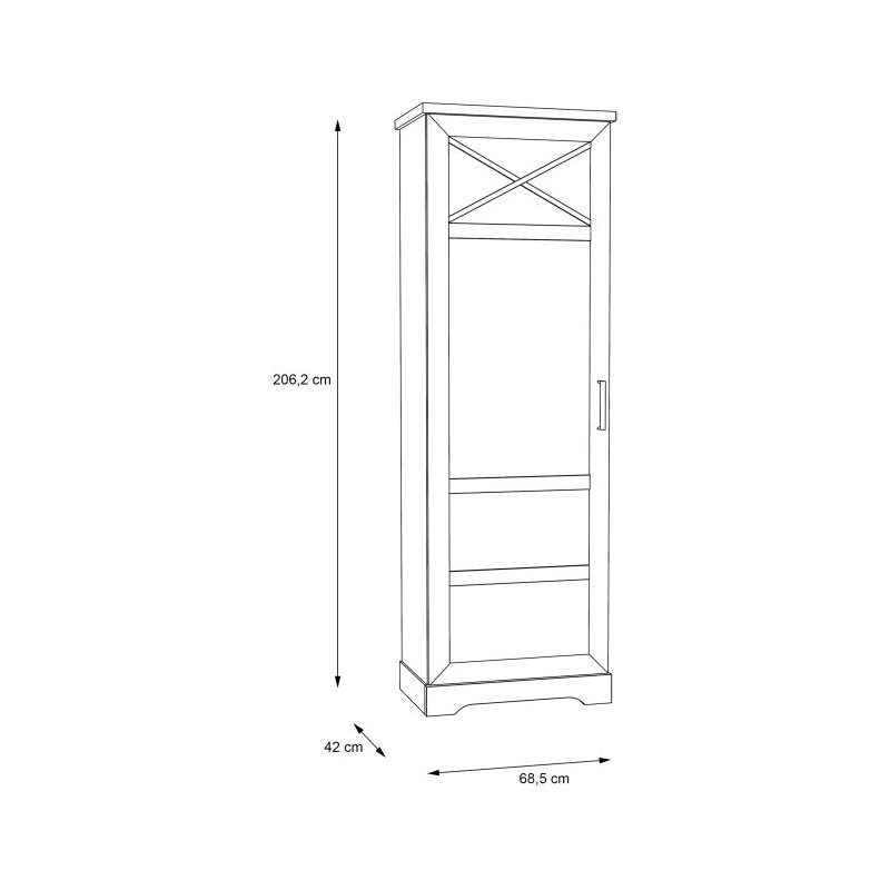 Wąska witryna ROCKHAMPTON Pinia Biała – styl i funkcjonalność