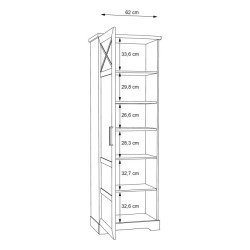 Wąska witryna ROCKHAMPTON Pinia Biała – styl i funkcjonalność