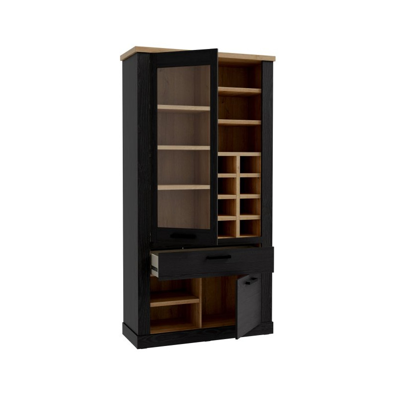 Duża witryna z szufladą Duro Meble Forte | dąb riviera/dąb cabezone