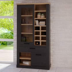 Duża witryna z szufladą Duro Meble Forte | dąb riviera/dąb cabezone