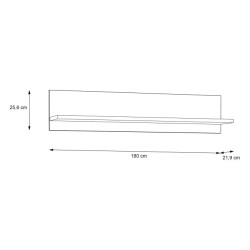 Półka ścienna ROCKHAMPTON 180 cm Pinia Biała – elegancki akcent