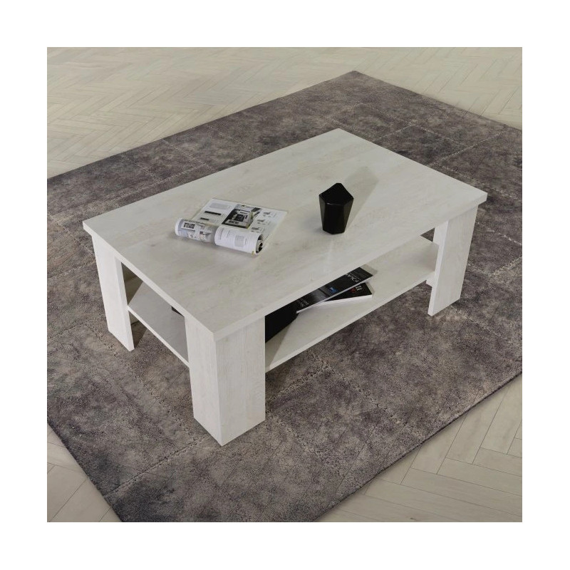 Stolik kawowy z półką Rockhampton ERXT501-D43 Pinia Biała Meble Forte