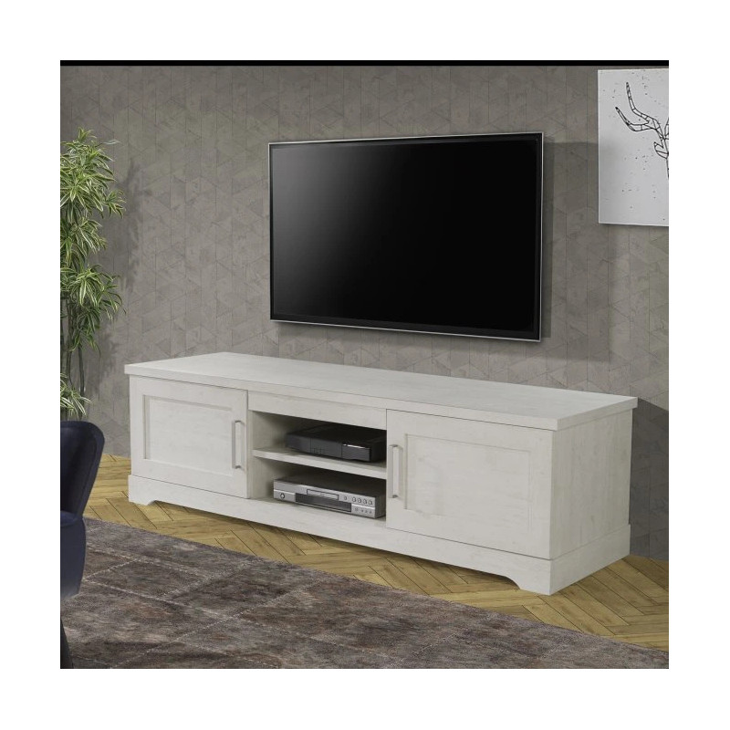 Szafka RTV Rockhampton RHPT131-D43 Pinia Biała Meble Forte