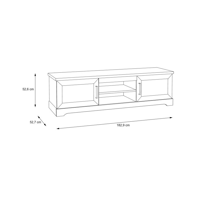 Szafka RTV Rockhampton RHPT131-D43 Pinia Biała Meble Forte