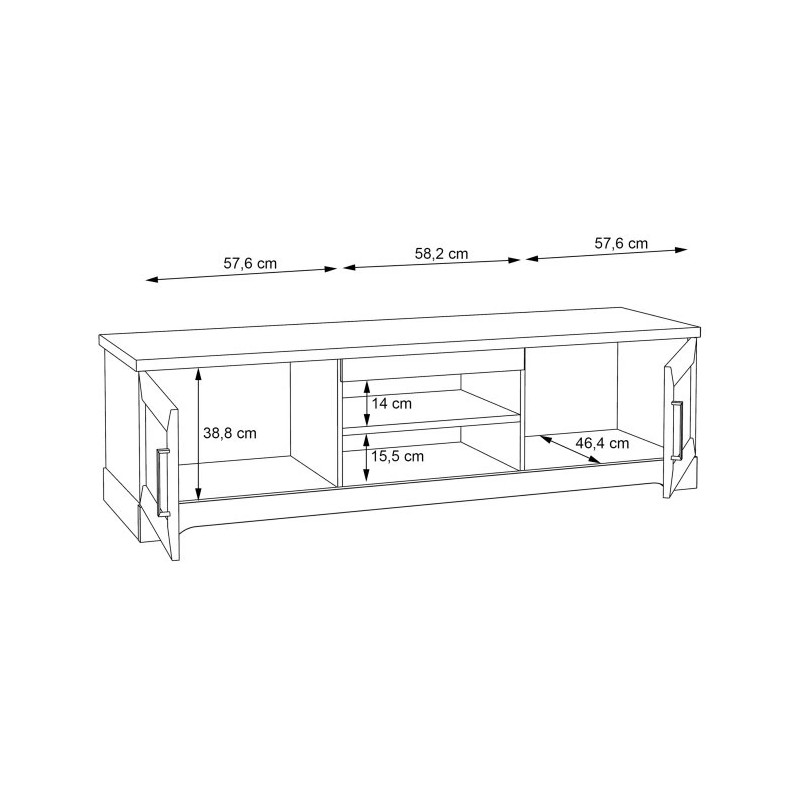 Szafka RTV Rockhampton RHPT131-D43 Pinia Biała Meble Forte