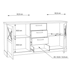 Komoda Rockhampton RHPK231-D43 Pinia Biała Meble Forte
