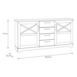 Komoda Rockhampton RHPK231-D43 Pinia Biała Meble Forte