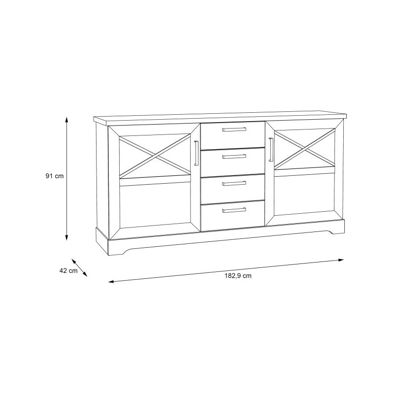 Komoda Rockhampton RHPK231-D43 Pinia Biała Meble Forte