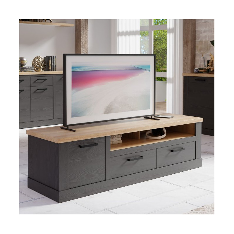 Szafka RTV 180 cm Duro DURT231L – dąb riviera/dąb cabezone