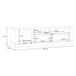 Szafka RTV 180 cm Duro DURT231L – dąb riviera/dąb cabezone