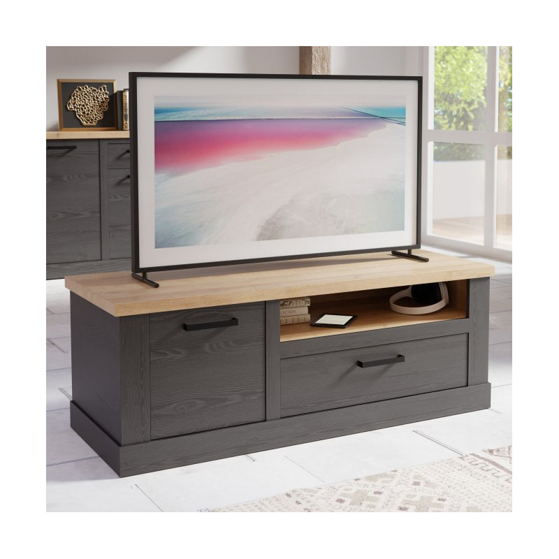 Szafka RTV 140 cm Duro DURT221L – dąb riviera/dąb cabezone