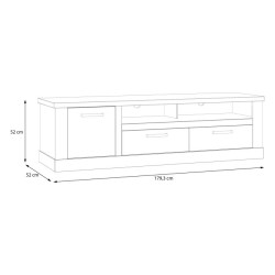 Szafka RTV 180 cm Duro DURT231L – pinia biała/dąb antyczny