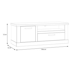 Szafka RTV 140 cm Duro DURT221L – pinia biała/dąb antyczny