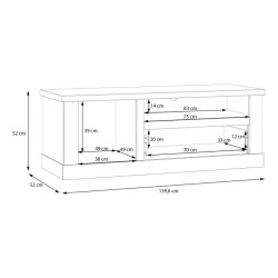 Szafka RTV 140 cm Duro DURT221L – pinia biała/dąb antyczny