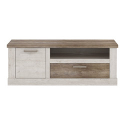 Szafka RTV 140 cm Duro DURT221L – pinia biała/dąb antyczny