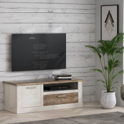 Szafka RTV 140 cm Duro DURT221L – pinia biała/dąb antyczny