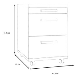 Kontenerek biurowy z zamkiem Duro DURC012 | Meble Forte