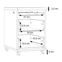 Kontenerek biurowy z zamkiem Duro DURC012 | Meble Forte