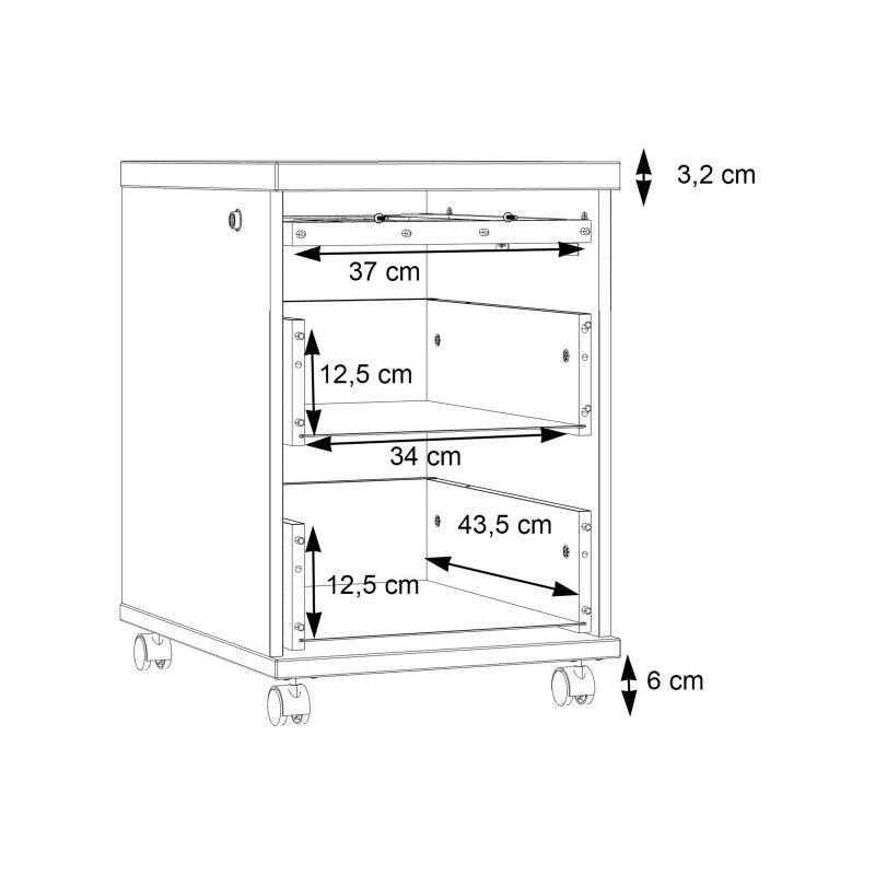 Kontenerek biurowy z zamkiem Duro DURC012 | Meble Forte