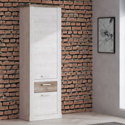 Szafa z szufladą 70 cm Duro DURS812 – pinia biała / dąb antyczny