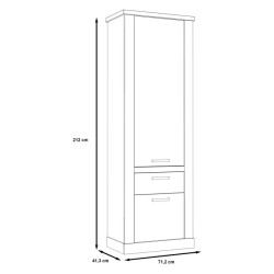 Szafa z szufladą 70 cm Duro DURS812 – pinia biała / dąb antyczny