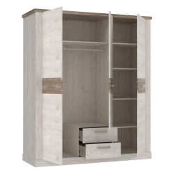 Szafa trzydrzwiowa 170 cm Duro DURS931 – pinia biała / dąb antyczny