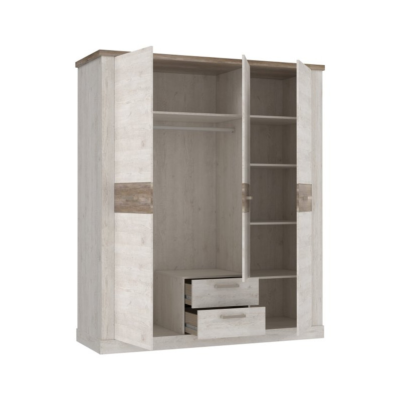 Szafa trzydrzwiowa 170 cm Duro DURS931 – pinia biała / dąb antyczny