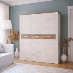 Szafa trzydrzwiowa 170 cm Duro DURS931 – pinia biała / dąb antyczny