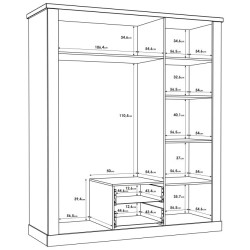 Szafa trzydrzwiowa 170 cm Duro DURS931 – pinia biała / dąb antyczny