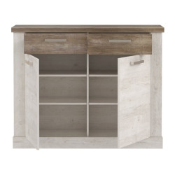 Szafka na buty Duro DURK222 120 cm – pinia biała / dąb antyczny