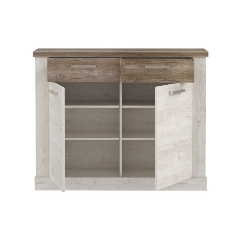 Szafka na buty Duro DURK222 120 cm – pinia biała / dąb antyczny