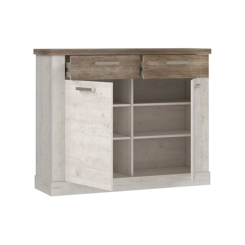 Szafka na buty Duro DURK222 120 cm – pinia biała / dąb antyczny