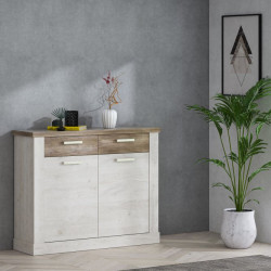 Szafka na buty Duro DURK222 120 cm – pinia biała / dąb antyczny