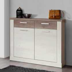 Szafka na buty Duro DURK222 120 cm – pinia biała / dąb antyczny