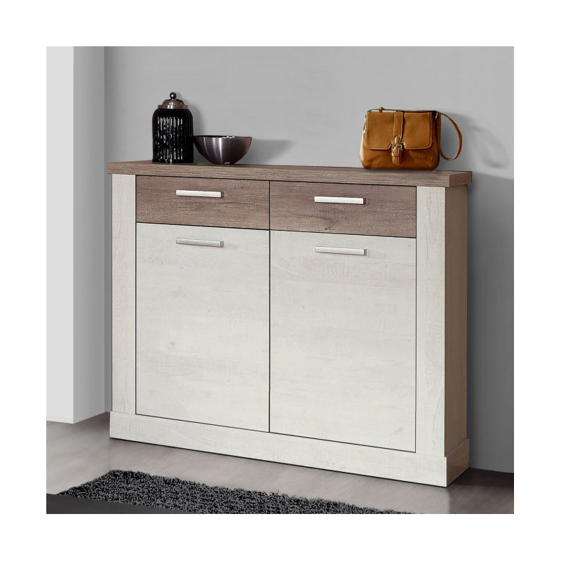 Szafka na buty Duro DURK222 120 cm – pinia biała / dąb antyczny