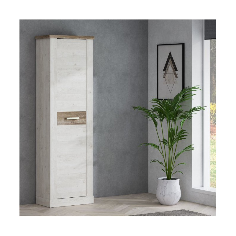 Szafa z szufladą 60 cm Duro DURS711  – pinia biała / dąb antyczny