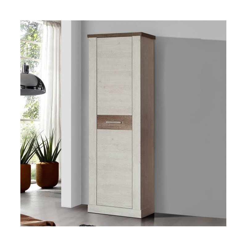 Szafa z szufladą 60 cm Duro DURS711  – pinia biała / dąb antyczny