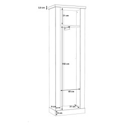 Szafa z szufladą 60 cm Duro DURS711  – pinia biała / dąb antyczny